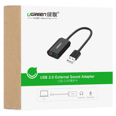 UGREEN Carte Son Externe USBA vers Adaptateur USB vers Jack 3,5mm