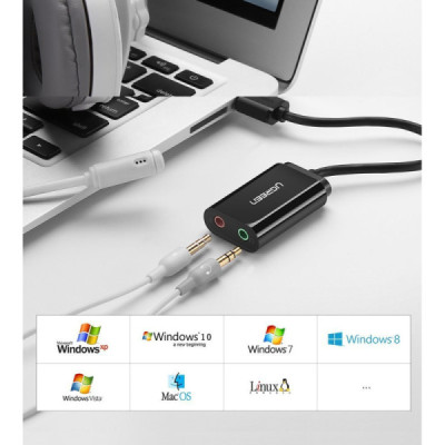 UGREEN Carte Son Externe USBA vers Adaptateur USB vers Jack 3,5mm