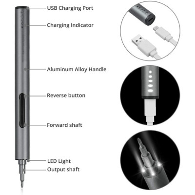 Tournevis Électrique Precision 59 en 1 - USB Rechargeable, LED et Ergonomique