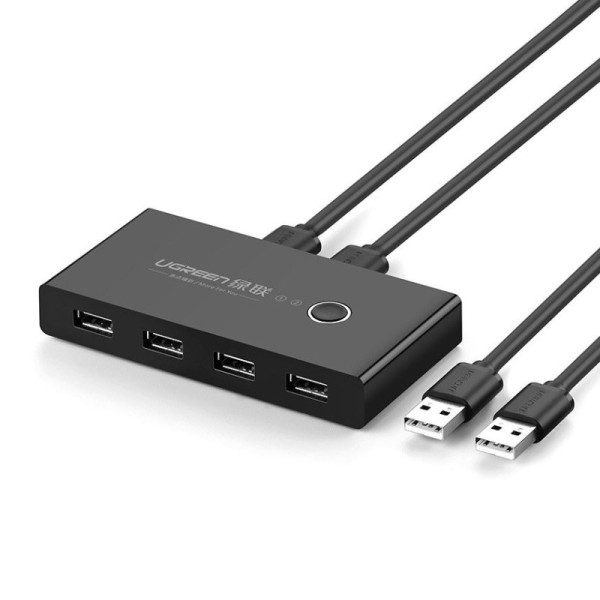 UGREEN USB 2.0 Switch Ports pour 2 PC Entrées 4 Sorties Commutateur pour Clavier Souris Disque Dur Externe Imprimante etc…