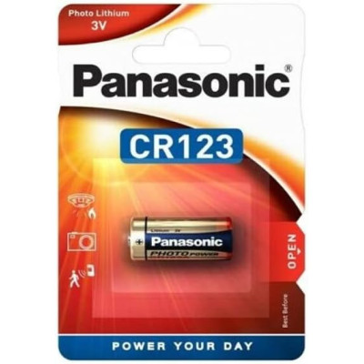 Batterie Lithium Panasonic CR123A 3V Photo Power – 1400 mAh, 1er Blister