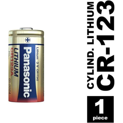 Batterie Lithium Panasonic CR123A 3V Photo Power – 1400 mAh, 1er Blister