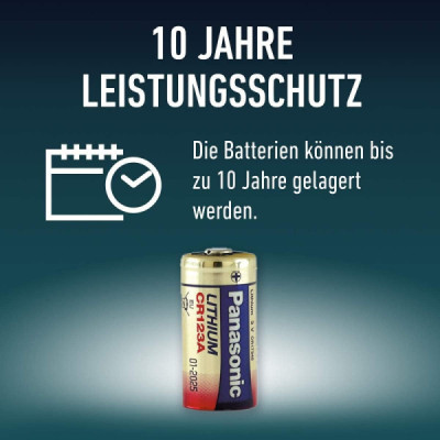 Batterie Lithium Panasonic CR123A 3V Photo Power – 1400 mAh, 1er Blister