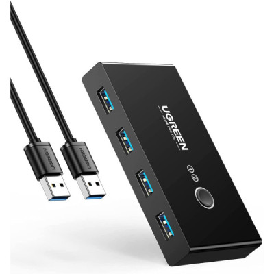 UGREEN USB 2.0 Switch Ports pour 2 PC Entrées 4 Sorties Commutateur pour Clavier Souris Disque Dur Externe Imprimante etc…