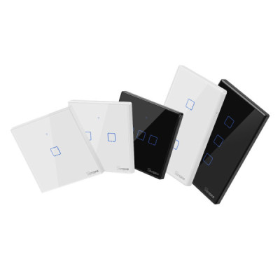 SONOFF T3EU3C-TX – Interrupteur Mural Tactile 3 Canaux Wi-Fi 2,4 GHz & RF 433 MHz , Verre Trempé Noir [Option: Tasmota]