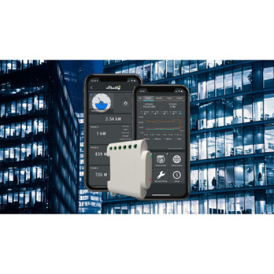 Shelly 3EM – Compteur d'Énergie Wi-Fi Triphasé pour Suivi Énergétique et Photovoltaïque