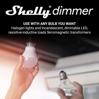 Shelly Dimmer – Variateur Wi-Fi Intelligent pour Contrôle d'Éclairage et Mesure Énergétique
