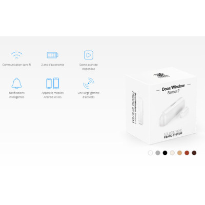 Fibaro D/W Sensor 2 – Détecteur d’Ouverture & Température Z-Wave+ (Marron Foncé)