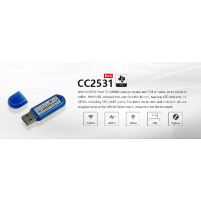 Ebyte E18-2G4U04B – Module RF Transceiver USB Zigbee CC2531 pour Applications IoT et Smart Home