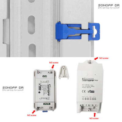 Support SONOFF DR pour rail DIN – Adaptateur pour Modules Domotiques
