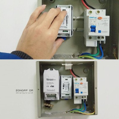 Support SONOFF DR pour rail DIN – Adaptateur pour Modules Domotiques