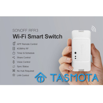Interrupteur Wi-Fi Un Canal SONOFF BASICRFR3 – Relais 10 A 100-240 V AC – Compatible Alexa & Google Home  [Option: Tasmota]