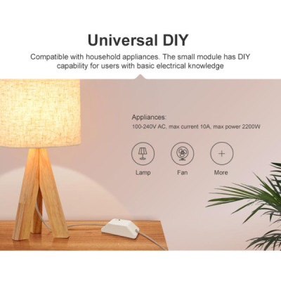 Interrupteur Wi-Fi Un Canal SONOFF BASICRFR3 – Relais 10 A 100-240 V AC – Compatible Alexa & Google Home  [Option: Tasmota]