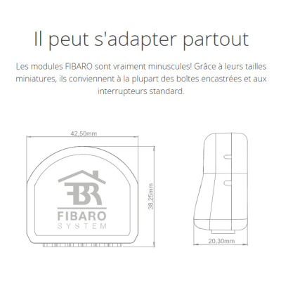 FIBARO Micromodule Commutateur Double Z-Wave+ (FGS-223) – Module Double Switch pour Domotique