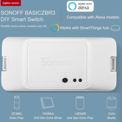 SONOFF BASICZBR3 – DIY ZigBee – Interrupteur Connecté  Compatible Alexa, Google Home, SmartThings [Option: Tasmota]