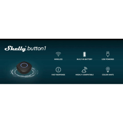 Shelly Button1 – Bouton d'Action Sans Fil Rechargeable pour Automatisations Domotiques