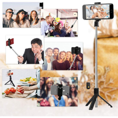Perche à Selfie Stick Trépied Mobile 3 en 1 – Bluetooth, Extensible & Rotation 270°