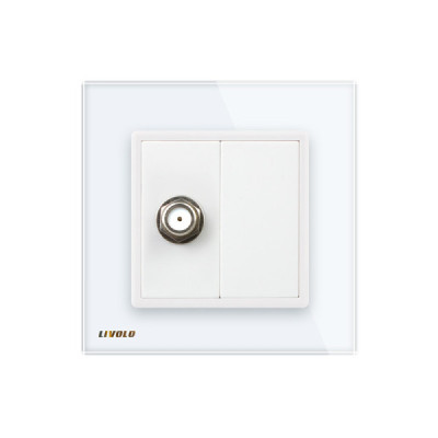 Prise Satellite 1/2 Livolo | Connexion Fiable & Design Moderne Blanc