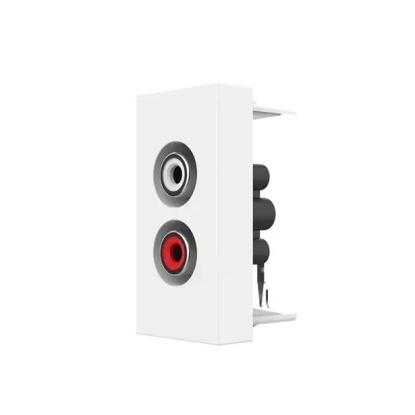 Module Audio Cinch 1/2 Livolo | Connexion Fiable & Design Élégant Blanc