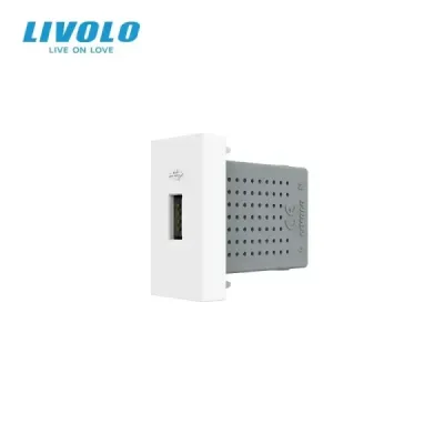 Module USB Livolo | Recharge Rapide & Design Élégant Blanc