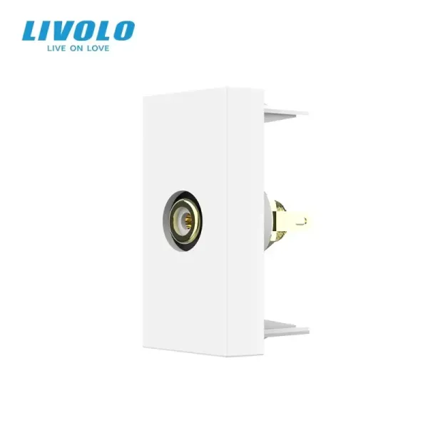 Prise Vidéo Composite Femelle Livolo | Connexion Fiable & Design Élégant Blanc