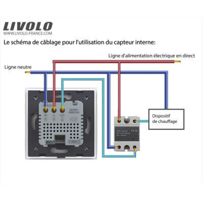 Thermostat Blanc EC-Control Livolo | Régulation Intelligente de Température