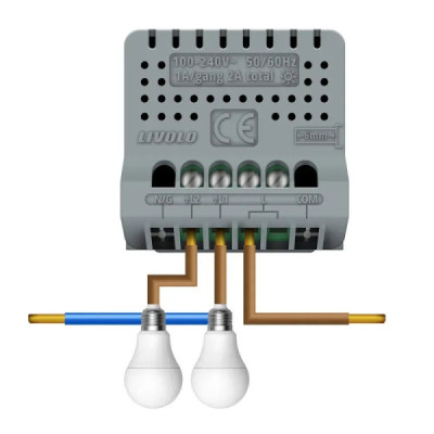 Module Interrupteur Tactile 2 Voies VL‑C702 Livolo | Design Moderne et Intuitif