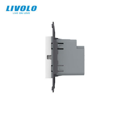Interrupteur Tactile Double Livolo 722100411 – Va-et-Vient/Croisé, Encastré, IP44, Blanc