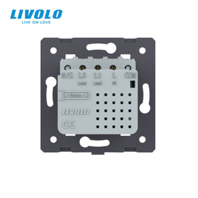 Interrupteur Tactile Double Livolo 722100411 – Va-et-Vient/Croisé, Encastré, IP44, Blanc