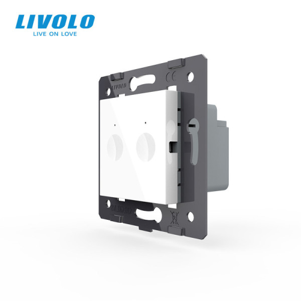 Interrupteur Tactile Double ZigBee Livolo 722600211SR – Cadre en Verre Blanc, Sans Fil
