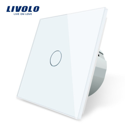 Offrez une finition élégante et contemporaine à votre interrupteur tactile simple avec la plaque en verre blanc Livolo (Réf. C7-