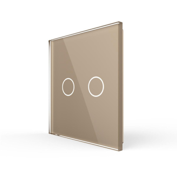 LIVOLO - Plaque 2 Boutons Gold/Or  pour Interrupteur Tactile Double (Réf. C7-C2-13) Or